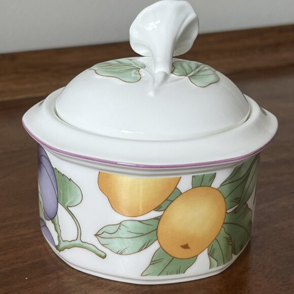 Villeroy & Boch Gallo Design "Frutteto" Porcelain Sugar Bowl Germany 1990s Fruit - Picture 3 of 13